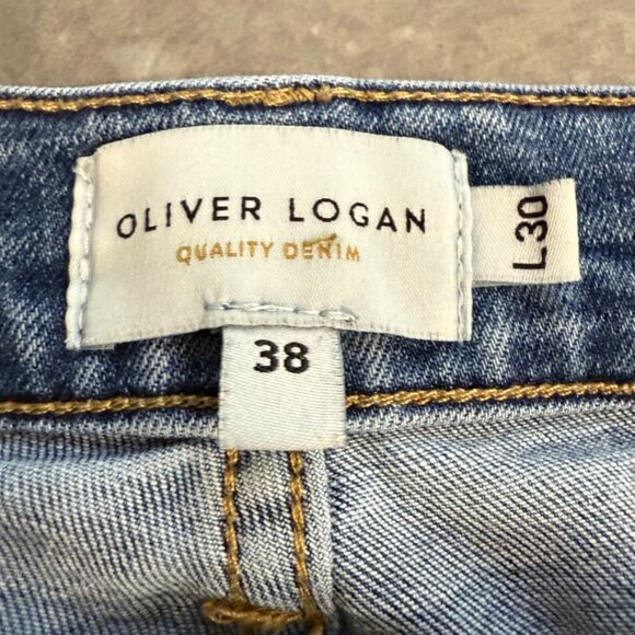 Oliver Logan Distressed Blue Denim Jeans – Size 38x30 - Picture 4 of 10